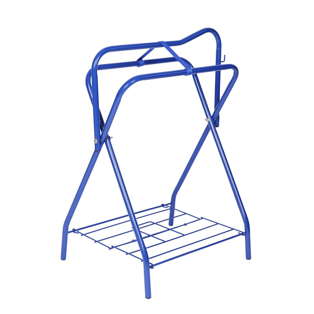 Harrison Howard: support de selle bleu, structure robuste pour maintien sécurisé.