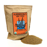 Harrison's Bird Foods montre un bol plein de nutrition pour petits oiseaux.