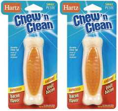 Hartz Chew'n Clean Tuff Bone bacon, jouet durable pour petit chien, lot de 2.