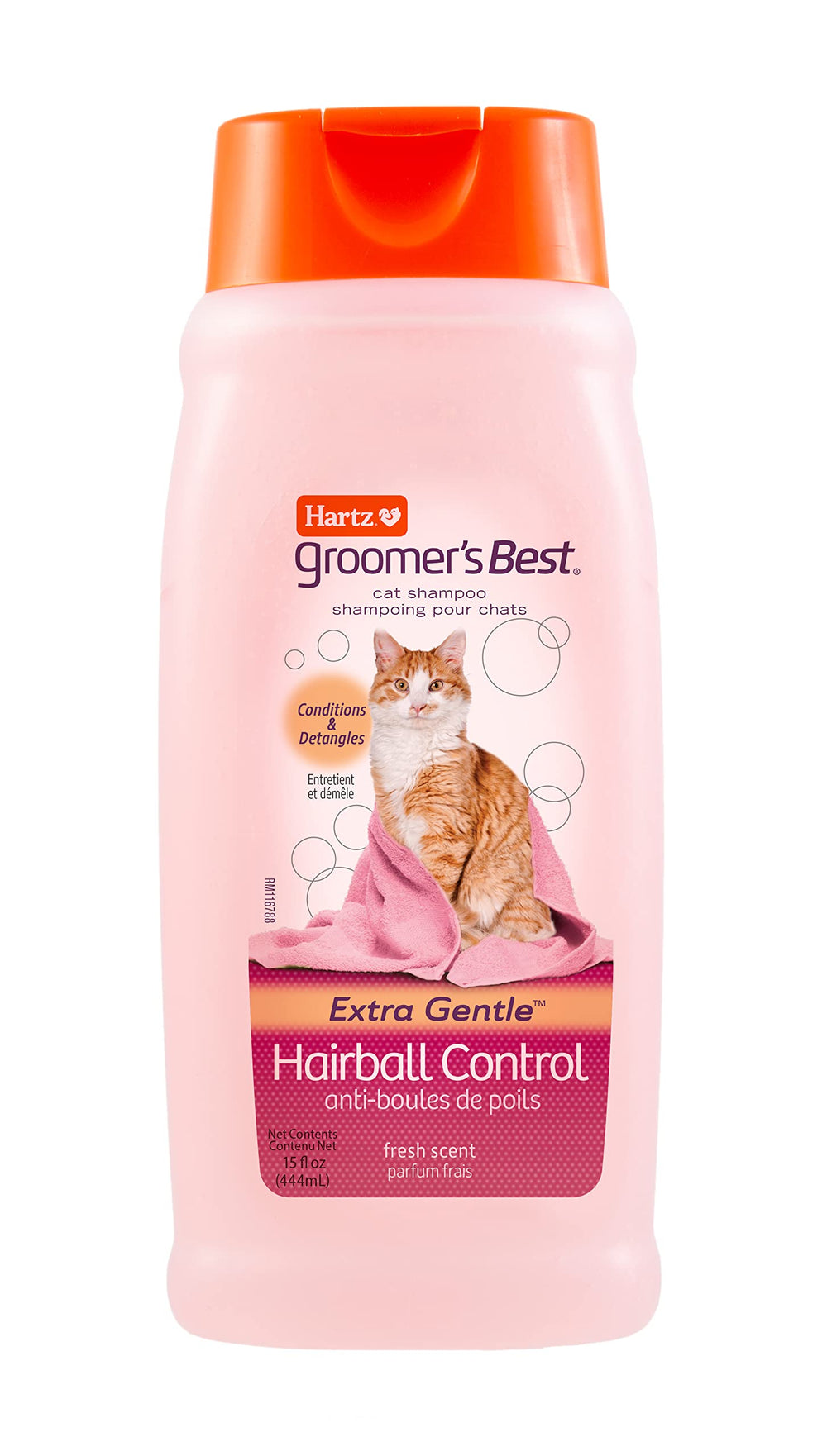 Hartz Groomer's Best Cat Shampoo — bouteille, démêlage en douceur et pelage brillant.