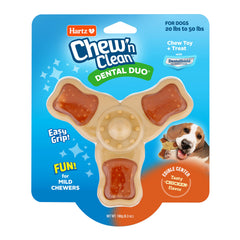 Jouet Hartz tri-point en nylon pour chien, stimule les gencives lors du mâchage.