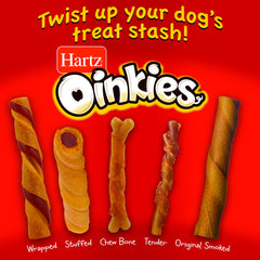 Hartz Oinkies Twists: peau de porc enrobée de poulet, emballage variable et pratique