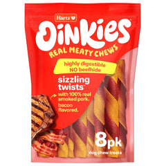 Friandise Hartz Oinkies torsades bacon sans peau de bœuf, savoureuse
