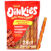 Oinkies Hartz: torsades enveloppées au bacon, friandise savoureuse pour chiens actifs.