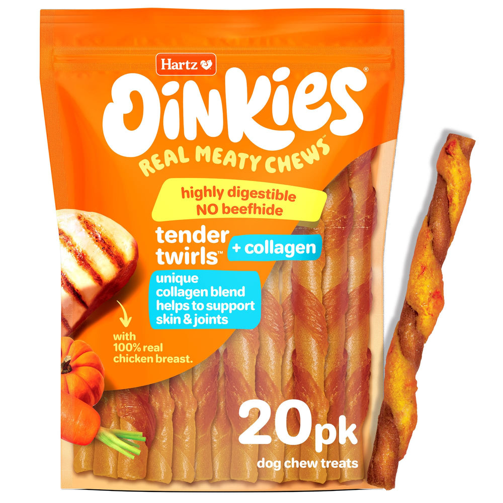 Hartz Oinkies Twirls Poitrine Poulet Réelle : récompense savoureuse nourrissant le chien