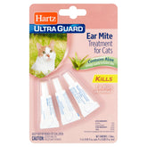 Hartz traitement mites oreilles chat - vue pack de trois bouteilles prêt à l'emploi.