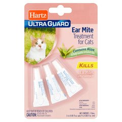 Hartz traitement mites oreilles chat - vue pack de trois bouteilles prêt à l'emploi.