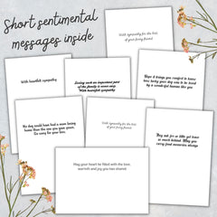 Hat Acrobat 8 designs cartes sympathie animaux, avec messages subtils pour réconforter les proches.