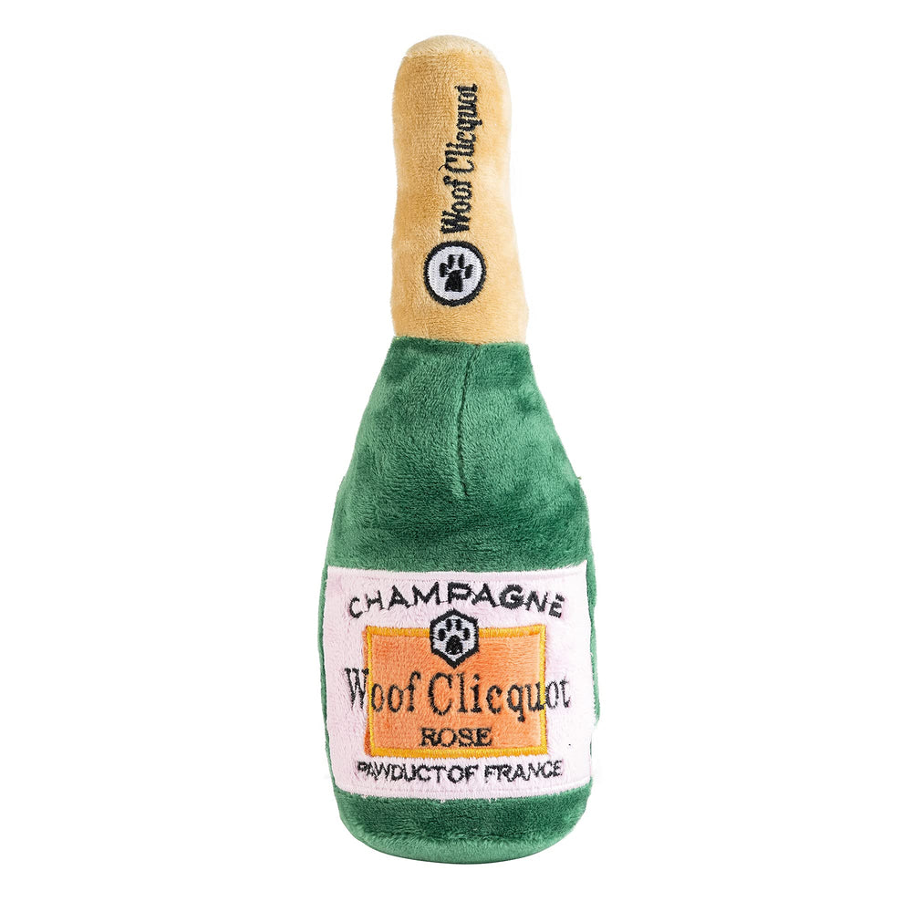 Woof Clicquot Rose, extérieur velours vert foncé, pour des heures de jeu interactif.