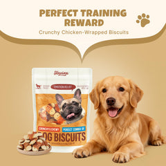 Biscuit Havira poulet foie-arachide croquant, saveur irrésistible pour chiens.