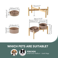 Bol en céramique surélevé Havniva, confort postural pour chien.