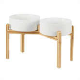 Havniva ensemble de bols élevés en porcelaine sur support, posture de repas plus confortable.