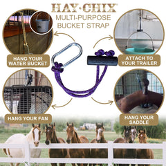 Hay chix permet de suspendre selles et accessoires, pratique au show