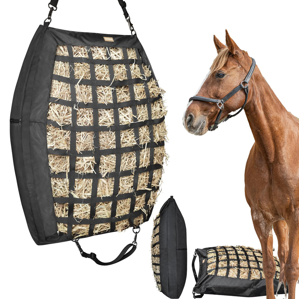 Sac de foin HAYSRMAN avec grande ouverture pour remplissage rapide et propre.