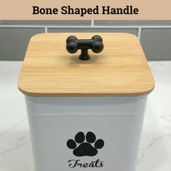 HB Design Co design blanc poudre conteneur biscuits chien