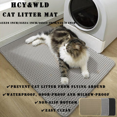 HCY&WLD tapis litiere chat double couche 35x24 gris – grande surface, nettoyage facile.