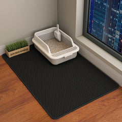 HCY&WLD Tapis litière double-couche 35x24 noir retient les débris
