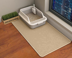 HCY&WLD Tapis Litière Chat Double-Couche capture les grains et protège le sol.