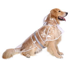 Manteau pluie HDE pour chien capuche réfléchissante, visibilité accrue lors des sorties nocturnes.