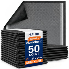 Healqu tapis éducateurs chien et chat 24x24 noir charbon, apprentissage propre.
