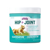 Health Extension, poudre saveur fromage en bouteille pour articulations du chien.