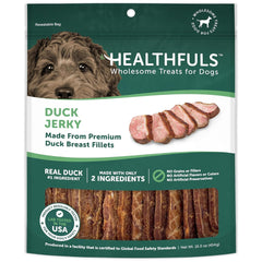 HEALTHFULS Ducky Jerky – tranches de canard riches en protéines pour chiens.