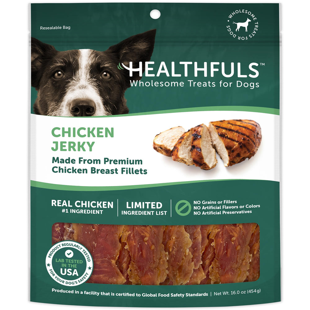 Sachet Healthfuls de friandises au poulet, idéal pour récompenser pendant l'entraînement.