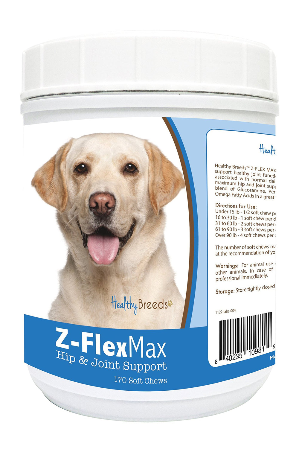 Healthy Breeds Z-Flex Max: emballage du produit et soutien potentiel des articulations.