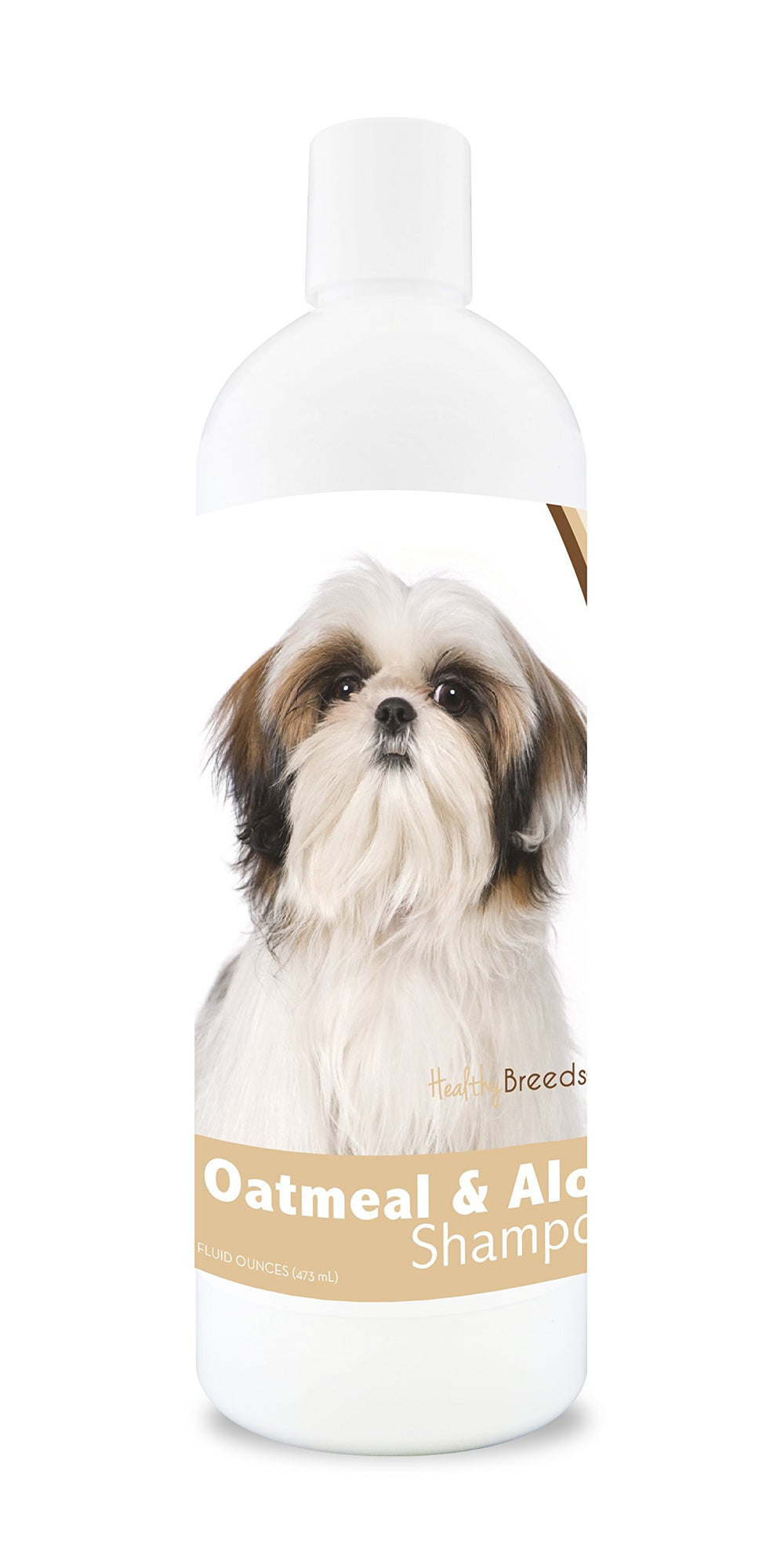 Healthy Breeds Shih Tzu Shampoing avoine Aloe – Bouteille 16 oz, nettoie et apaise le pelage.