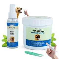 HealthyPal lingettes dentaires pour doigts nettoient dents et gencives en douceur.