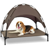 Heeyoo lit chien surélevé avec canopée: refroidissement en extérieur.