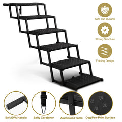 Rampe pliable Heeyoo offrant stabilité pour grands chiens lors des trajets.