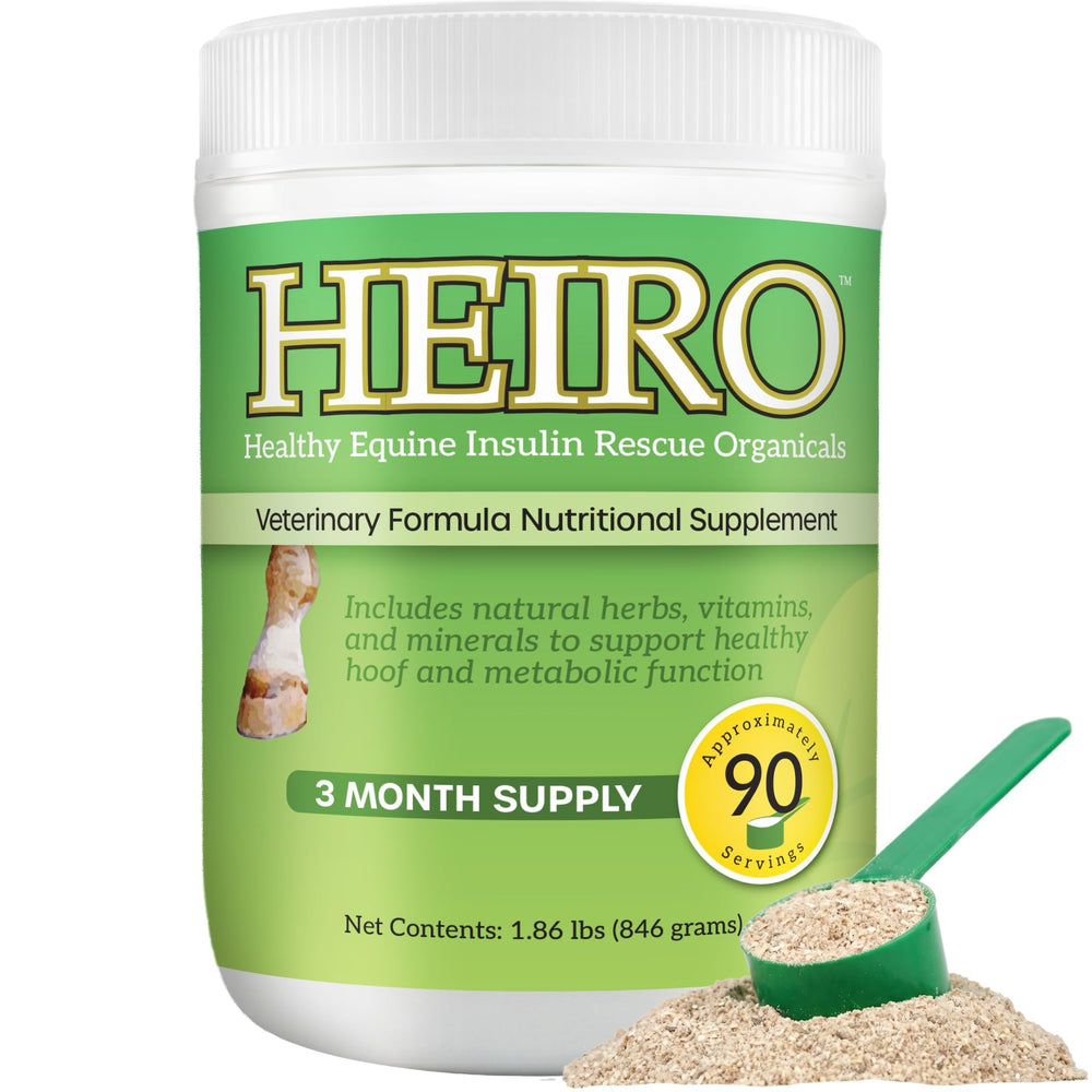 HEIRO : bouteille du supplément équin au goût naturel pour une administration facile.