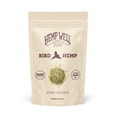 Hemp Well coeurs de chanvre bio emballage prêt à utiliser pour oiseaux.