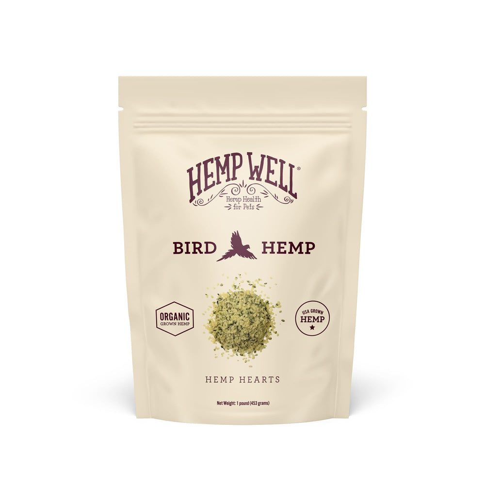 Hemp Well sac chanvre bio pour oiseaux, soutien nutritionnel naturel