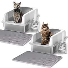 Henkelion inox avec grand couvercle, idéal pour grands chats et nettoyage facile