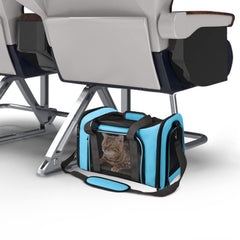 Henkelion porte-chat grand bleu pliable, rangement facile après utilisation.