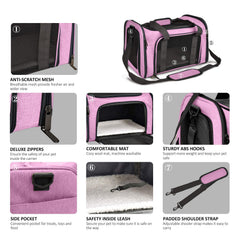 Henkelion Porte-chat Rose, ouverture mailles: ventilation optimale et sécurité visuelle.