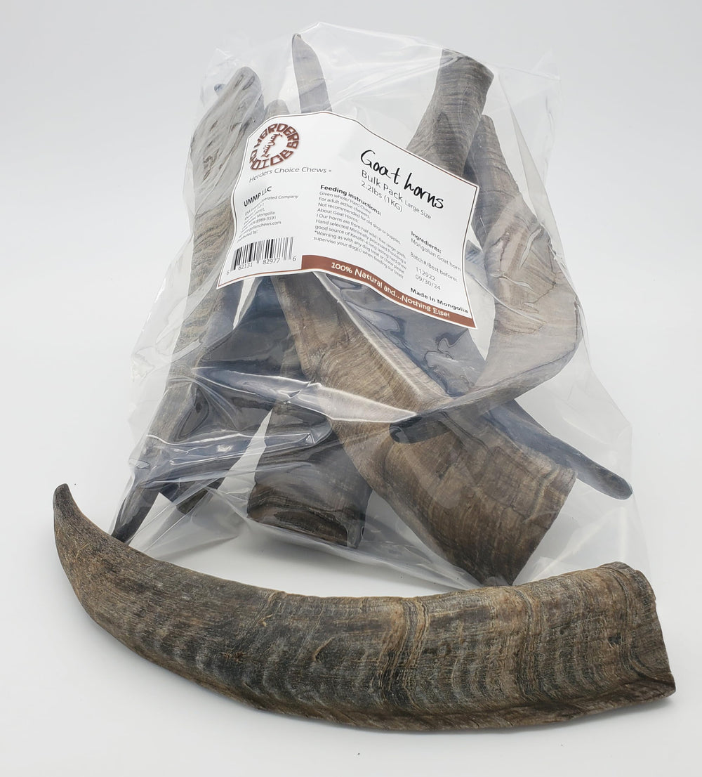 Herders Choice Cornes de Chèvre Séchées — emballage en vrac, pour chiens robustes