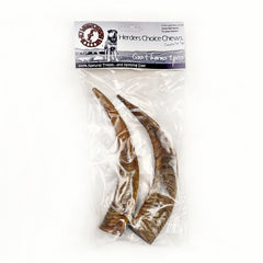 Herders Choice, cornes de chèvre sèches, vue générale du produit idéale pour chiens robustes.