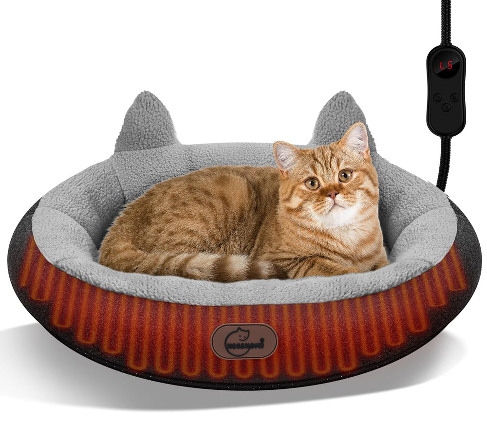 Lit chauffant herehomi en forme de donut offre un cocon réconfortant pour votre chat