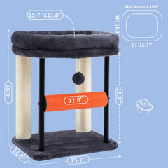 Hey-brother Arbre chat – grattoir-sisal-rotatif : stimulation et jeu.