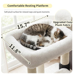 Heybly Arbre chat compact – brosse toilettage integree pour entretien.