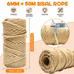 Corde sisal HezzLuv 164ft utilisée dans un projet à faire soi-même pour griffoir.