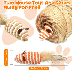 Corde sisal HezzLuv 164ft enveloppant les pieds d'un meuble pour protection.