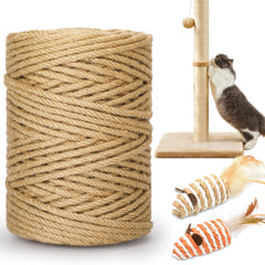 Corde sisal HezzLuv 262ft pour posts et arbres à chat, durable et sûre.