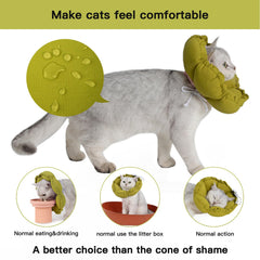 H HIDREAM Soft Cat Cone Collar, profondeur ajustable, permet à l'animal de manger et boire normalement.