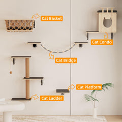 HHOFURN échelle pour chats, escalade facile et sûre pour jouer.