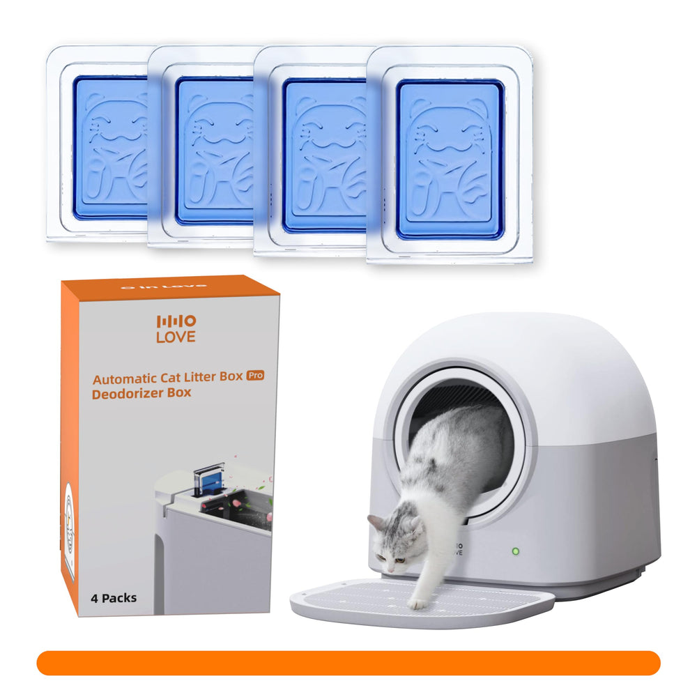 HHOLOVE désodorisant 4-pack bleu, bac-litière auto, réduction d'odeurs.