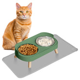 HIAIEVIY bol chat eleve et tapis nourriture, réduction du effort du cou pendant les repas.